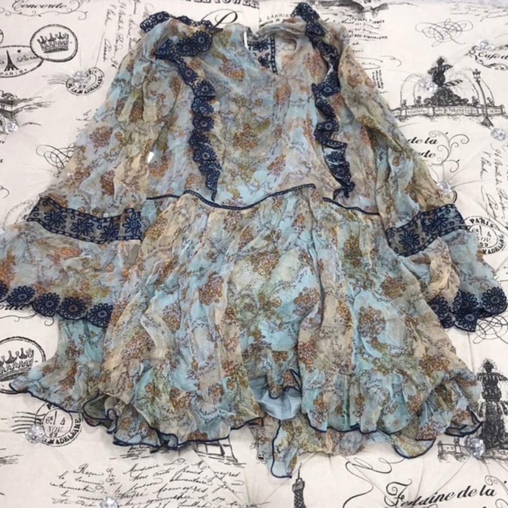 Free People Country Roads Bell Sleeve Mini Dress - Picture 6 of 6
